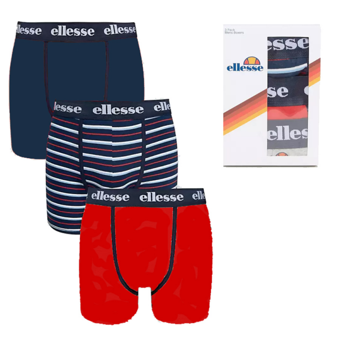 Ellesse – 3er Pack Herren Unterhosen mit Comfort Taillenbund Boxershorts