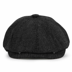 KeepSa Newsboy Stil Tellermütze Schirmmütze Herren Damen - 8 Panel Peaky Fischgräten Tweed Retro Schiebermütze Schlägermütze Gatsby Cap - 56cm, Kaffee 58-59 Schwarz Angebot bei HelloDeals