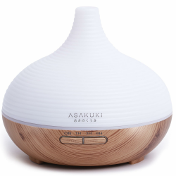 ASAKUKI 300ml Aroma Diffuser für Duftöle, Premium Ultraschall Luftbefeuchter Aromatherapie Öle Diffusor mit 7 farbigem LED Licht, BPA Free Schlafzimmer, Büro, Spa Angebot bei HelloDeals