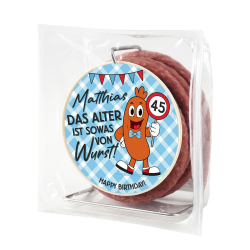Herz & Heim® Wurst Kabeltrommel 3,5m Wurst nach Krakauer Art, lustiges Geschenk Geburtstag, 240 g Angebot bei HelloDeals