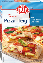 RUF veganer Pizza-Teig, Grundmischung für einen Hefe-Teig, Mischung für eine Pizza-Sauce enthalten, für den Pizzastein geeignet, 1er Pack, 1 x 315g Angebot bei HelloDeals