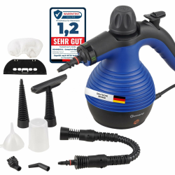Sommertal SC350 - tragbarer Dampfreiniger inkl Zubehör – kompakter Hand-Dampfreiniger für Polstermöbel, Fliesen, Böden – Steam Cleaner - 350 ml, 110°C Dampf - nachhaltig ohne Chemie - GS geprüft Angebot bei HelloDeals