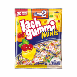 nimm2 Lachgummi Minis – 1 x 210g (20 Mini Packs) – Fruchtgummi mit Fruchtsaft und Vitaminen Angebot bei HelloDeals