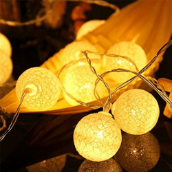 Ciskotu LED Lichterkette Baumwollkugeln mit Stecker, 3,8m 20er Cotton Ball Lichterketten Kugeln Nachtlicht für Weihnachten, Hochzeit, Party, Zimmer, Wohnheim, Innen Deko Angebot bei HelloDeals