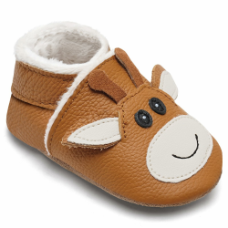 IceUnicorn Krabbelschuhe Baby Winter Krabbelschuhe Gefüttert Plüsch Hausschuhe Baby Lauflernschuhe Warm Weiche Leder Babyschuhe 12-18 Monate Kurkuma Giraffe Angebot bei HelloDeals