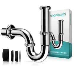 Engelbach® Siphon für Waschbecken - Abflussrohr Waschbecken 1 1/4" inkl. Gummimanschette - Universal Syphon für Badezimmer mit Montage-Video Angebot bei HelloDeals