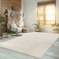 Paco Home Moderner Kuscheliger Wohnzimmer Teppich Kurzflor waschbar flauschig Weich Einfarbig Felloptik zeitlos stilvoll rutschfest pflegeleicht, Grösse: 200x280 cm, Farbe: Creme 4 Angebot bei HelloDeals