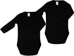 KLEKLE Baby Body - Body Langarm Unisex - 2er-Pack - mit Druckknöpfen - 100% Baumwolle - Babykleidung Schwarz 92 Angebot bei HelloDeals