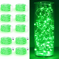 Maxee 10 Stück 3M Grün LED Lichterkette Batterie, Wasserdicht für DIY, Party, Stimmung Lichter, Weihnachtsdeko, Innen- und Außenbereich Deko, 4 Stück Quadratische + 6 Stück Flache Lichterkette Grün-3m-10stück 4q6f 3M-10Stück 4Q6F Angebot bei HelloDeals