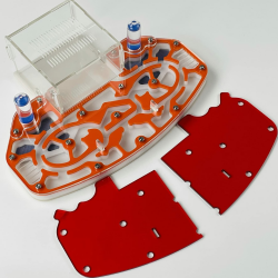 Große Größe 24 * 18cm Arylisches AMEISENNEST, Ameisenfarm, Ameisenlebensraum, FORMICARIUM MIT EINGEBAUTER Arena „PLATTFORM“ (ORANGE) Angebot bei HelloDeals