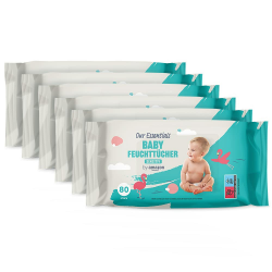 by Amazon Baby Feuchttücher Sensitiv, Unparfümiert, 480 Stück (6 packungen mit 80) Angebot bei HelloDeals