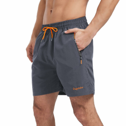 Ougelebo Badehose mit Reißverschlusstasche Herren Badeshorts Schnelltrocknend M Grau Angebot bei HelloDeals