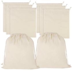 HuaJiao 8 Stück Stoffbeutel Klein, 25x30 cm Baumwollbeutel mit Kordelzug Baumwolltasche zum Bemalen Jutebeutel Unbedruckt DIY Aufbewahrungsbeutel für Obst Gemüse Hochzeit Ostern Basteln Angebot bei HelloDeals