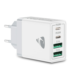 Aioneus USB C Ladegerät, 4 Ports Mehrfach Ladegerät mit USB-C und USB-A, 40W Schnellladegerät PD 3.0 Power Adapter USB Netzteil für iPhone 16 15 14 Pro Max 13 12 11 SE 2020 XS XR 8 7, Samsung, Handys Angebot bei HelloDeals
