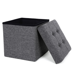 SONGMICS Sitzhocker mit Stauraum, faltbarer Hocker, Fußhocker, Falthocker, Sitzwürfel für Wohnzimmer, Schlafzimmer, 38 x 38 x 38 cm, dunkelgrau LSF27Z Angebot bei HelloDeals