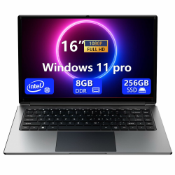 16-Zoll-Laptop, tragbarer Laptop mit 8 GB DDR und 256 GB SSD, erweiterbar auf 1 TB. Pentium-Quad-Core-Prozessor bis zu 2,64 GHz. 9000-mAh-Akku. Mini-HDMI-Schnittstelle. Webcam. Schlanke Laptops Angebot bei HelloDeals