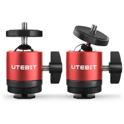 UTEBIT Mini Kugelkopf Stativ mit Blitzschuhadapter 2 Stück, Stabil Lampenstativ kugelgelenk mit 1/4 Blitzschuh, Ball Head 360 Grad blitzschuh Halterung für LED-Licht, Stativkopf Kugelkopf für DSLR Angebot bei HelloDeals