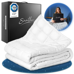 Samthus Gewichtsdecke 155x220cm 8kg TÜV Süd Zertifiziert - Entspannungsdecke 100% Baumwolle - Schwere Anti-Stress & Therapiedecke - Besser schlafen mit unserer schweren Bettdecke - Weighted Blanket Angebot bei HelloDeals