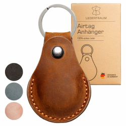 LEDERTRAUM Airtag Anhänger ECHT-Leder in braun, Airtag Schlüsselanhänger aus Leder, Airtag Hülle kompatibel mit Apple Airtag (braun) Angebot bei HelloDeals