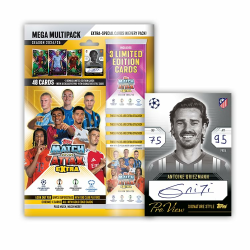 Topps Match Attax Extra 2025 - Mega Multipack - 52 Karten, darunter 3 zufällige X Factor LE-Karten und eine Exklusive Pro-View-Karte im Signature-Stil! Angebot bei HelloDeals