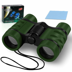 OSDUE Fernglas für Kinder, Spielzeug, Spielzeug, stoßfestes, für Jungen und Mädchen im Alter von 3–7Jahren, für Vogelbeobachtung, Jagen, Wandern, Geburtstagsgeschenke(Armeegrün) Angebot bei HelloDeals