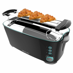 Cecotec Toaster Toast&Taste Extra Double B, 1350W Leistung, Doppelter Langer Schlitz für 2 Toasts, Automatische Abschaltung und Pop-up-Funktion, Edelstahl, Obere Stäbe Angebot bei HelloDeals