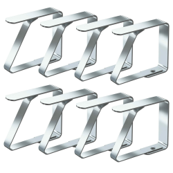 Blooven 8 Stück Tischtuchklammern Edelstahl, Tischdeckenklammer Tischabdeckungsklemmen Tischdecke Clips Tischtuch Clips - Silber, Für Tische mit max. Plattenstärke von 3 cm (4 cm x 8 PCS) Angebot bei HelloDeals