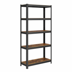 SONGMICS Standregal, Bücherregal, Lagerregal, 5 Ablagen, Küchenregal, Regal, 30 x 75 x 150 cm, bis 650 kg belastbar, verstellbare Ablagen, Industrie-Design, vintagebraun-schwarz GLR030B01 Angebot bei HelloDeals