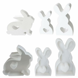 3 Stück Silikonform Ostern, Ostern Kaninchen Silikonformen Gießformen, 3D Kaninchen Gießform Ostern, Osterhase Silikonform for Gips, Sojawachs Kerzen, Ostergeschenke Angebot bei HelloDeals