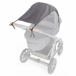 Zamboo Universal Sonnensegel DELUXE mit UV Schutz 50+ für Kinderwagen Babywanne - reißfester Baby Sonnenschutz mit Beschichtung und Rollo-Funktion - Melange Grau Angebot bei HelloDeals