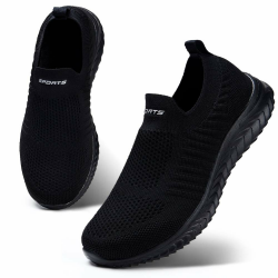 HKR Damen Slip On Sneaker Memory Foam Turnschuhe Sportschuhe Bequeme Schlupfschuhe 39 EU Schwarz 1 Angebot bei HelloDeals
