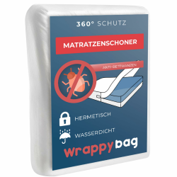 WRAPPYBAG Wasserdichter Matratzenschoner – Anti-Bettwanzen & Hausstaubmilben Matratzenbezug – Chemikalienfrei & Atmungsaktiv – 140x190x20 cm – Erhältlich in 15 Größen Angebot bei HelloDeals