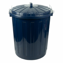 HRB Maxitonne 50 Liter blau, Tonne aus stabilem Hartplastik, abnehmbarer Deckel mit Metallverschlüssen, geeignet für Wäsche, Spielzeug oder als Mülleimer Küche Angebot bei HelloDeals