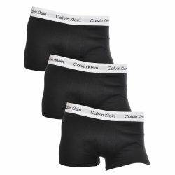 Calvin Klein Herren Low Rise Trunk 3Pk L Black/White Waist Angebot bei HelloDeals