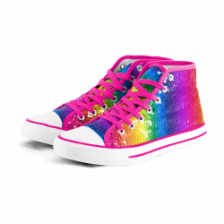 Party Factory Pailletten Schuhe, Glitzer, in unterschiedlichen Größen, für Damen und Herren, Designer Turnschuhe, Sneaker für Karneval 40 EU Regenbogen Angebot bei HelloDeals