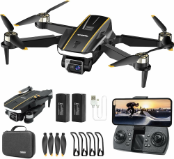Robuster bürstenloser Motor-Drohne mit Kamera für Anfänger, CHUBORY A68 WiFi FPV Quadcopter mit 2K HD-Kamera, automatischer Schwebe, 3D-Flips, kopfloser Modus, Trajektorienflug, 2 Batterien Angebot bei HelloDeals