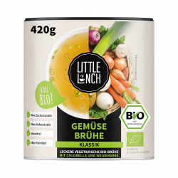 Little Lunch Gemüsebrühe Bio | Gemüsebrühe Klassik | 100 Prozent Bio-Qualität | Veggie | Ohne zugesetzten Zucker | Ohne Geschmacksverstärker | Ohne Hefe | Ohne Palmfett | Ohne künstliche Zusätze|420g Angebot bei HelloDeals
