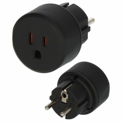 Brennenstuhl Reisestecker / Reiseadapter (Reise-Steckdosenadapter zum Anschluss elektrischer Geräte mit amerikanischem (3-Pin) Stecksystem in Ländern mit Schutzkontakt Stecksystem) schwarz Angebot bei HelloDeals