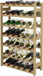 MODO24 Flaschenregal, Weinschrank, Weinständer, Getränkeregal, Weinflaschenhalter, Flaschen Organizer, Weinschrank, Weinregal Holz für 42 Flaschen, Abmessungen 63x25x102 cm, Farben: Naturholz Angebot bei HelloDeals