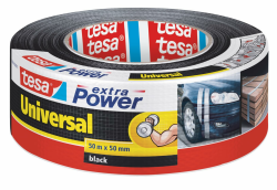 tesa extra Power Universal Gewebeband - Gewebeverstärktes Ductape zum Reparieren, Befestigen, Bündeln, Verstärken oder Abdichten - Schwarz - 50 m x 50 mm Angebot bei HelloDeals