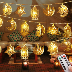 Homeleo 4.5M 20 LED Lichterkette für Ramadan Deko, Bronzefarbe Ramadan Dekoration, EID Mubarak Dekoration Lichter, Ramadan Laterne Stern Mond für Zuhause Mantel Haus Fenster Baum PartyDecor(Warmweiß) Angebot bei HelloDeals