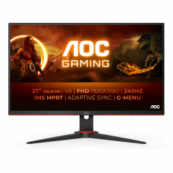 AOC Gaming 27G2ZNE - 27 Zoll Full HD Monitor, 240 Hz, 1 ms MPRT, FreeSync Prem. (1920x1080, HDMI 1.4, DisplayPort 1.2) schwarz/rot Angebot bei HelloDeals