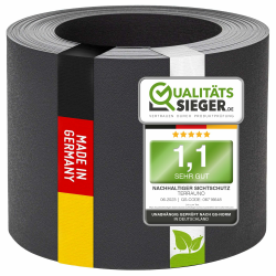 TerraUno Nachhaltige Sichtschutzstreifen für Doppelstabmatten, Polypropylen, Made in Germany, RAL 7016 Anthrazit, 26m x19cm Rolle, extra stabil, Lederoptik, Zaun Sichtschutz mit UV-Beständigkeit Angebot bei HelloDeals