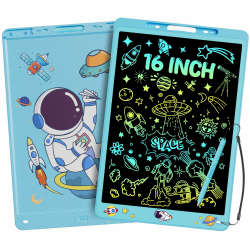 Bunter LCD Schreibtafel 16 Zoll für Kinder und Erwachsene, LCD Writing Tablet Löschbarer Wiederverwendbarer Zeichenblock, Abschließbar Maltafel Tablet, Kinder Spielzeug Geschenke, Blau Angebot bei HelloDeals
