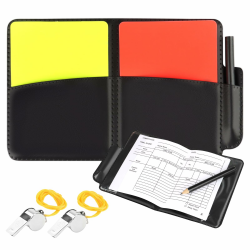 Schiedsrichter Set, FußBall Schiedsrichter Karten Schiedsrichter Pfeifen Set, mit 2 Metall Schiedsrichter Pfeife mit Rot Gelb Schiedsrichter Karte mit Tasche Punktebuch für FußBallspiel Schulsport Angebot bei HelloDeals