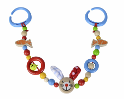 Eichhorn - Baby Wagenkette mit Hasenmotiv, 50cm lang, aus 100 Prozent FSC zertifiziertem Buchenholz, für Kinder bereits ab den ersten Lebensmonaten geeignet Angebot bei HelloDeals