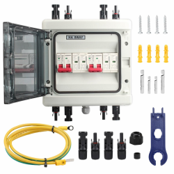 DC Überspannungsschutz, 1000V 32A DC Leitungsschutzschalter Photovoltaik Solarmodul dc Leitungsschutzschalter Blitzschutz Erdung DC Trennschalter mit Solarstecker Erdungskabel, IP65(2 in 2 out) Angebot bei HelloDeals