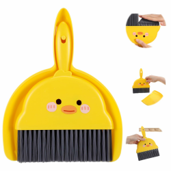 Tyqour Mini Besen und Kehrschaufel Set Handfeger und Schaufel Klein Tischbesen mit Schaufel Tragbar Schaufel und Besen Set Mini Handbesen mit Schaufel Camping Zubehör für Haus, Büro, Schule(Gelb) Angebot bei HelloDeals
