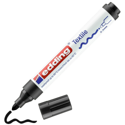 edding 4500 Textilmarker - schwarz - 1 Stift - Rundspitze 2-3 mm - Textilstifte waschmaschinenfest (60 °C) zum Stoff bemalen - Stoffmalstift Angebot bei HelloDeals