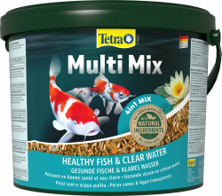 Tetra Pond Multi Mix - Fischfutter für gemischten Besatz im Teich, enthält vier verschiedenen Futtersorten (Flockenfutter, Futtersticks, Gammarus, Wafer), 10 L Eimer Angebot bei HelloDeals